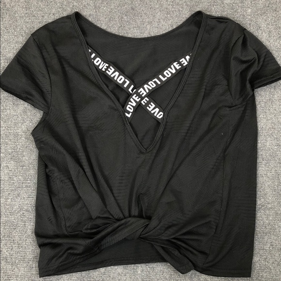 Women's Short Sleeve Top with Split Back and 'LOVE' Back Straps Sz XL (T5) - Picture 8 of 8